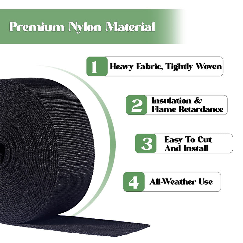25FT Nylon Protective Sleeve Sheath Cable Cover Welding Tig Torch Hydraulic Hose Cover, Nylon Abrasion Resistant Flame Retardant Cable Cover for Chain, Rod Welding Cable, 1.5" ID, Black 1.5 Inch - 25 Feet