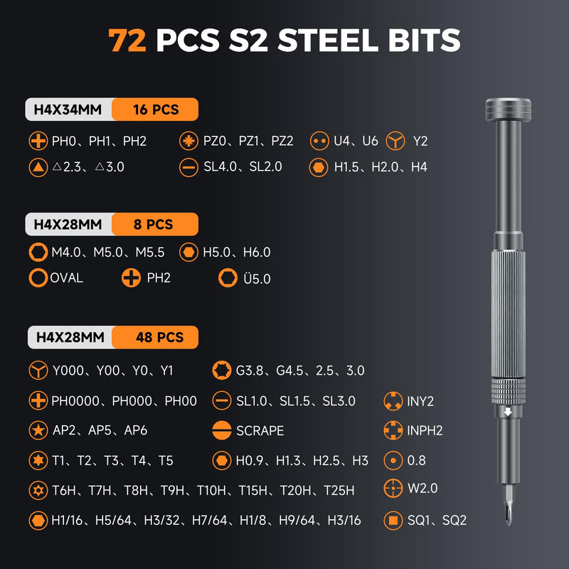 UF-TOOLS 83 in 1 Electronics Precision Screwdriver Set, Mini Professional Magnetic Repair Tool Kit with Torx Phillips Triwing for Computer, iPhone, Macbook, PC, Laptop, Watch, PS5, RC