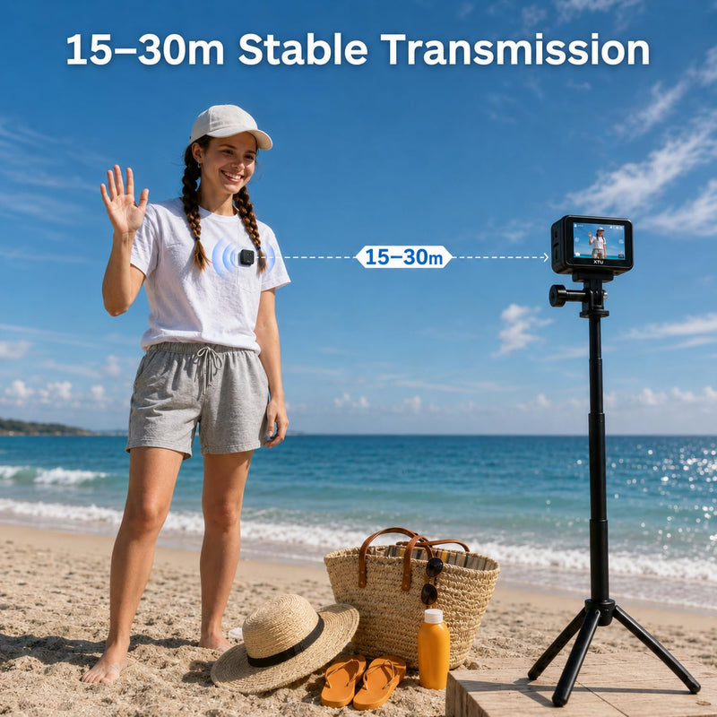 XTU Mic 1 Bluetooth Wireless Microphone, Mini Clip-On Mic Mini2Pro/S7 Pro/S7 Pro Max, 30H Battery, 15-30m Audio for Vlogging, Live Streaming & Outdoor Recording