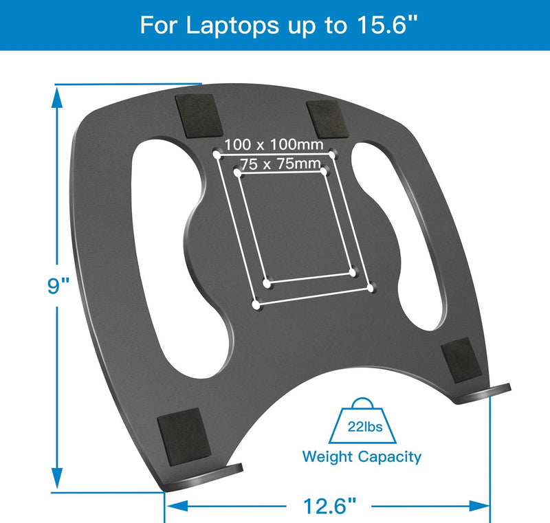 HUANUO Dual Monitor Stand&Laptop Tray Steel Notebook Holder for Monitor VESA Mount Stand