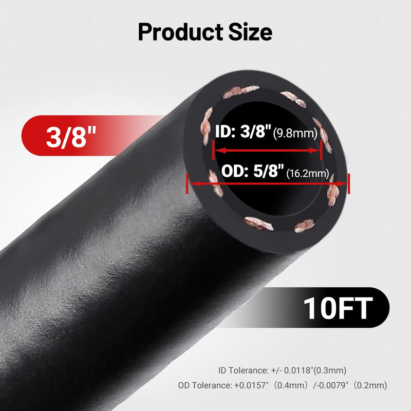 EVIL ENERGY 3/8 Marine Fuel Line Hose Type A1-15 Rubber 10FT SAE J1527 3/8 10FT
