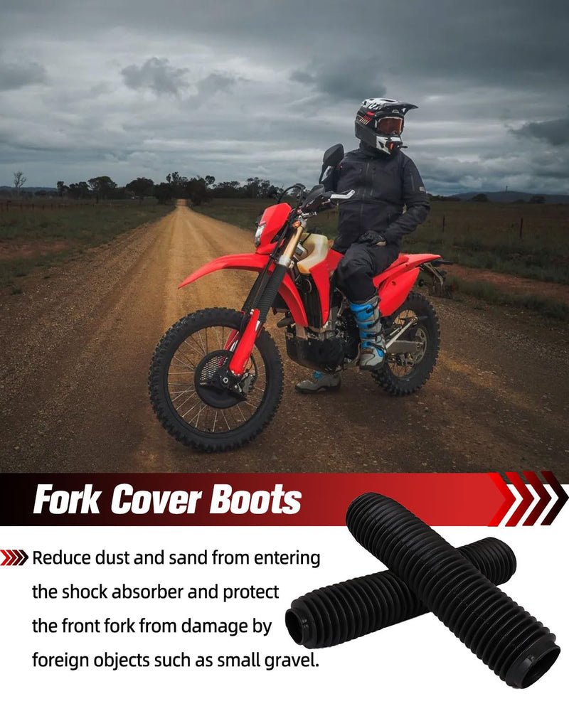 Motorcycle Fork Cover Boots Universal Front Shock Tube Absorber Guard Dust Boots For Most Dirt Pit Bike, MYSTERIOUS BLACK Universal Front Fork Cover