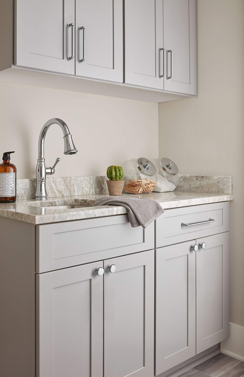 Amerock | Cabinet Pull | Polished Chrome | 5-1/16 inch (128 mm) Center-to-Center | Factor | 2 Pack | Drawer Pull | Cabinet Handle | Cabinet Hardware 5-1/16 inch (128mm) Center-to-Center (Pack of 2)