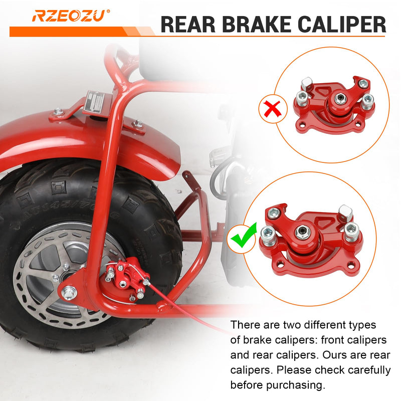 Mini Bike Brake Lever Kit Replacement for Coleman Minibike CT100U CC100X Motovox MBX10 MBX11 Monster Mega Moto 80cc 105cc Baja Doodlebug DB30 GMB100 79cc 100cc Parts with Rear Brake Caliper Red