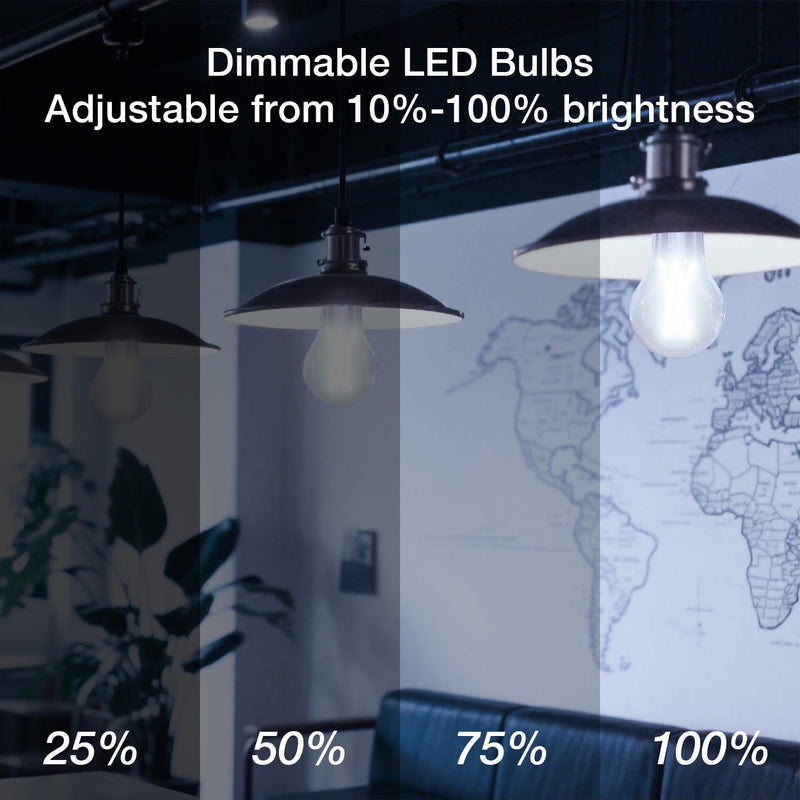DAYBETTER 12 Pack A19 Vintage LED Edison Bulbs, 60W Equivalent Dimmable LED Bulbs, High Brightness 5000K Daylight, 800 Lumens, 8W E26 Standard Base, Ultra-Bright, CRI80+, Clear Glass Filament Bulb Daylight White 5000k