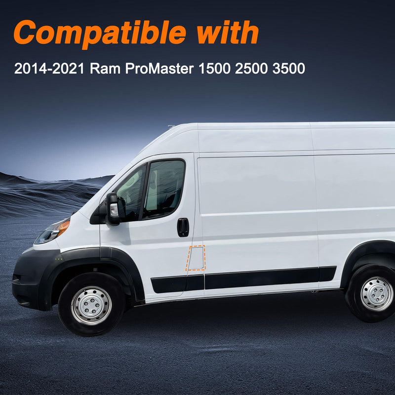 White Fuel Fill Door, Fuel Tank Filler Cover with Fuel Door Pin Compatible with Ram ProMaster 1500 2500 3500 2014 2015 2016 2017 2018 2019 2020 2021 Replace#: 5XP08GW7AC 68210899AC Fuel Tank Filler Cover +Fuel Door Pin
