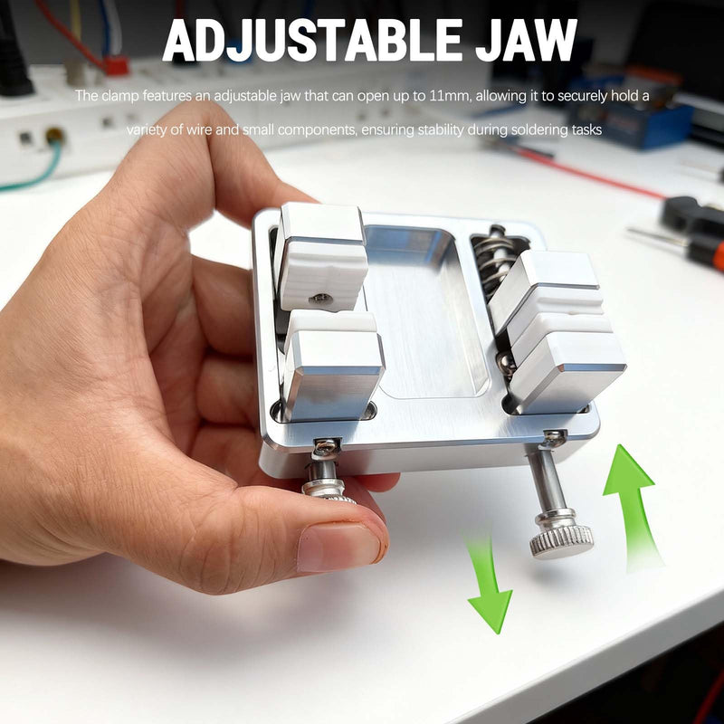 Heavy-Duty Aluminum Welding Clamp for Soldering Station - Temperature-Resistant Jaw, Circuit Board and Soldering Wire Clamp, Adjustable Fixture Bracket, DIY Soldering Aid Tool
