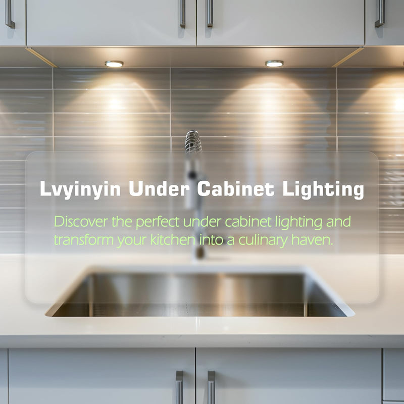LED Kitchen Cabinet Lighting, Over and Under Closet Light Fixture, 120 Volt US Wall Plug in, Daisy Chained Linkable, Inline Touch Dimmer Switch, Black Cord, 6 Lights, Warm White 2700K