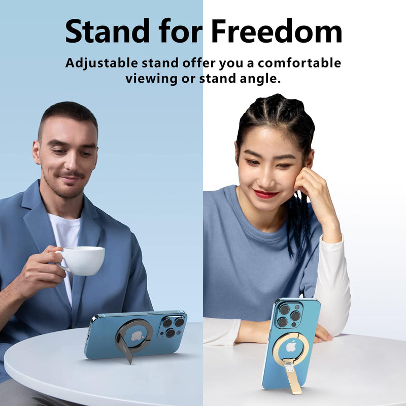 ZXM Magnetic Phone Kickstand for Magsafe, Phone Kickstand Attachment, X1 Magsafe Stand for iPhone 16/16 Plus/16 Pro/16 Pro Max,15/14/13/12 Series&Huawei,Samsung Gold
