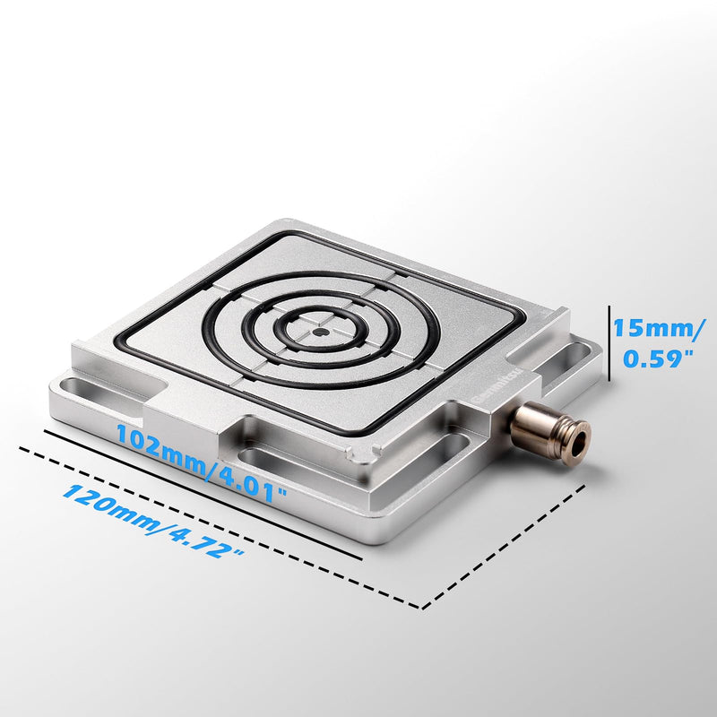 SainSmart Genmitsu Vacuum Clamp Pod, Aluminum CNC Hold Down Kit for Woodworking, Metal, Acrylic, High-Precision CNC Router Accessory for Milling Project, Size 4.7" x 4" x 0.6" (120 x 102 x 15mm)