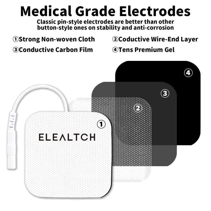  [AUSTRALIA] - TENS Unit Pads 2"X2" 52PCS 3rd Gen Upgraded Adhesive Latex-Free Reusable Non-irritating Suitable for Muscle Stimulation Electrotherapy Compatible with AUVON TENS 7000 Electrode,Replacement