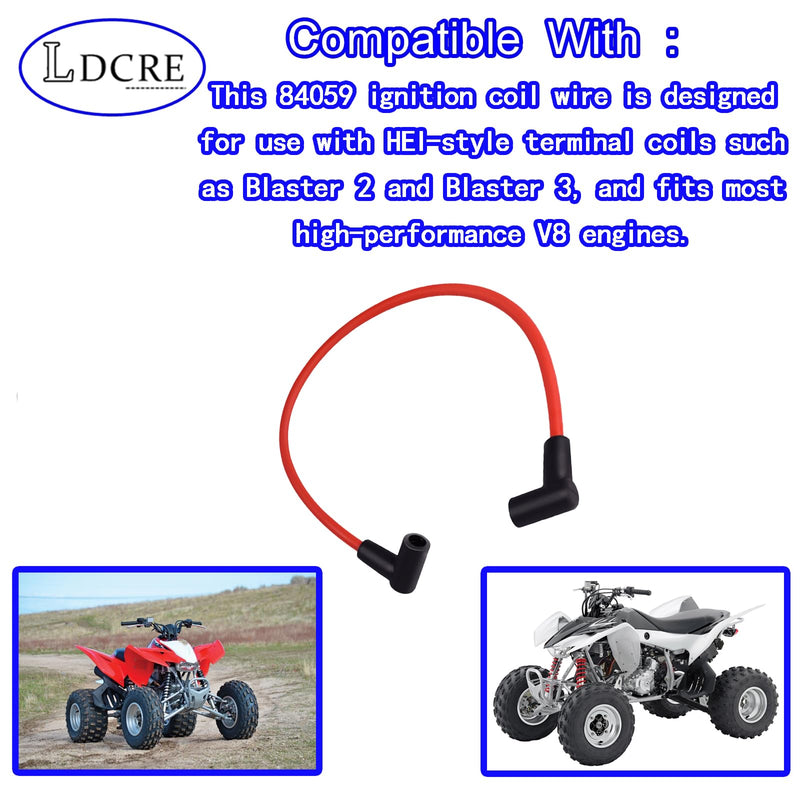 84059 Ignition Coil Wire Connect to an HEI Style Terminal,Red 18" 8.5mm HEI Coil Wire