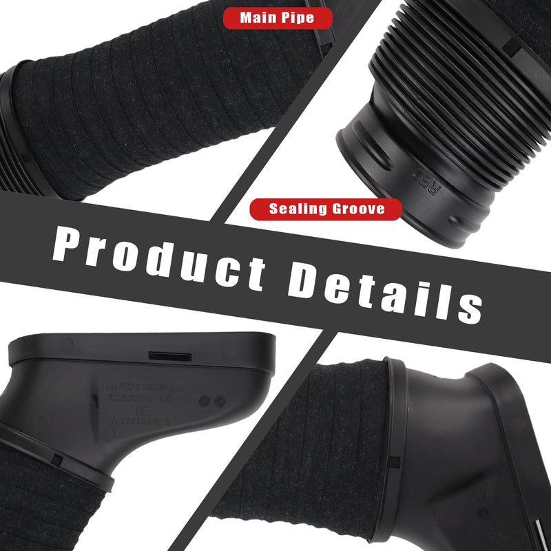 Air Intake Hose Compatible with Mercedes-Benz C300 C350 E350 C-300 C-350 E-350 3.5 L 2008 2009 2010 2011 2012 2720903582 2720903682 2720901382 A2720901382 A2720903682 A2720903582 A2720901282