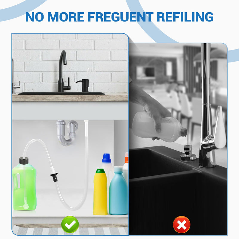 Yofidra Sink Soap Dispenser Extension Kit: Under Sink Dish Soap Dispenser with 47" Tube for Countertop Kitchen Sink Accessories, Sink Hose with Check Valve for Prevent Backflow 2PCS White 2 47" (Pack of 2)