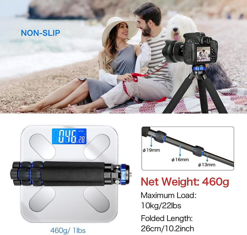Koolehaoda Camera Mini Tripod, Lightweight Aluminum with 1/4" & 3/8" Screw | Desktop Tabletop Tripod Stand for DSLR Camera, Video Recorder, Cell Phone, Compact Portable Aluminum Alloy Design MT-03