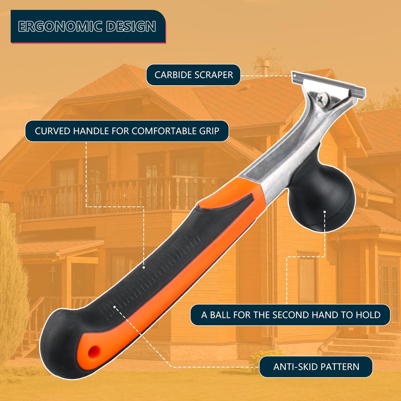 Premium Ergonomic Carbide Scraper Tool,2.5-inch,Heavy-Duty Paint Scraper, Wood and Floor Scraper for Removing Varnish, Glue, Rust, Paint, Resin, Dry Glaze, Stains, Putty, and Scratches