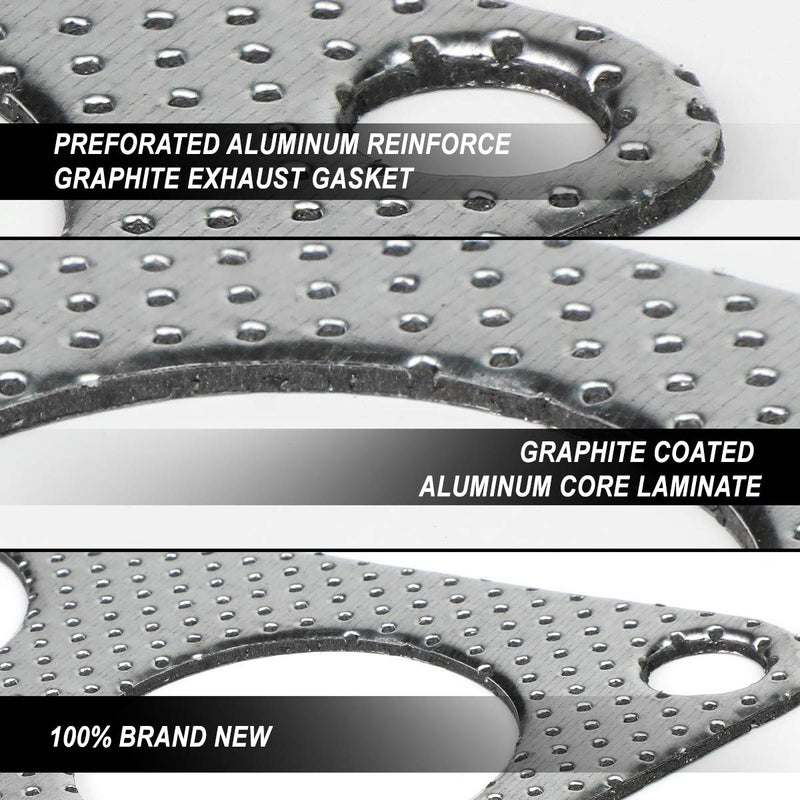 DNA Motoring GKTSET-HC88-B18-41 Aluminum Exhaust Manifold Header Gasket Set Replacement