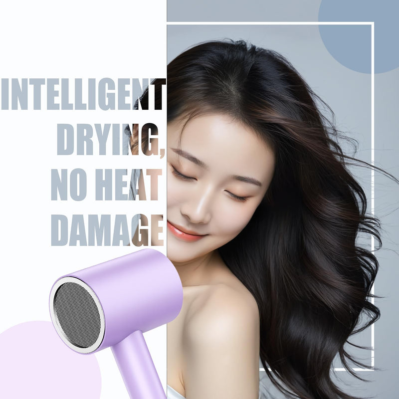 Hotel Wall Mounted Hair Dryer for Bathroom，Professional Ionic Hair Dryer Salon，Fast Drying Negative Styling Blow Dryer，Restroom Choice Blow Brush，Fast Drying.Intelligent Drying, no Heat Damage Silver White