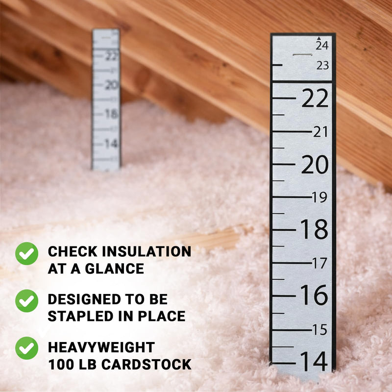 Aimee’s Workshop Attic Anchor - Insulation Ruler Depth Markers for Blown-in Insulation 30 Pack, 24 Inch Heavy Cardstock