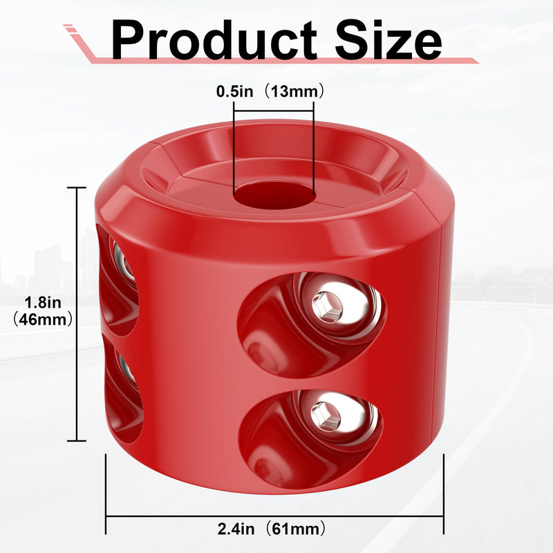 Rubber Winch Stopper for Cable Hook, Rubber Rope Line Saver for ATV UTV SUV Winches, with Allen Wrench (Red) red