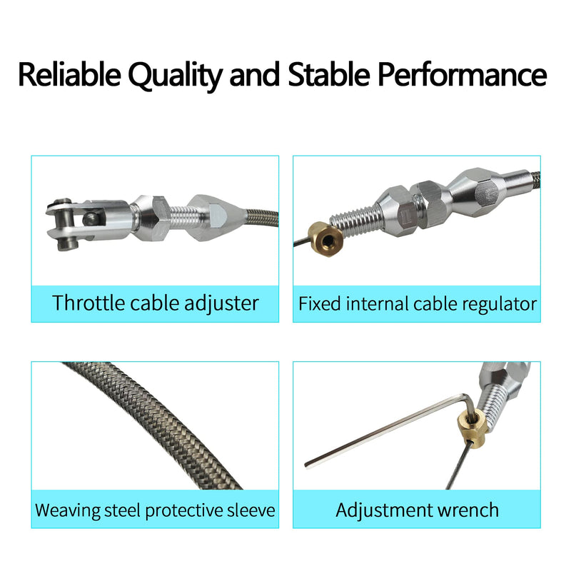36" LS Throttle Cable Fits for Chevrolet/Chevy LS1 1997-2007 LS1 Engine 4.8L 5.3L 5.7L 6.0L LS Swap Fuel Line Kit Braided Throttle Cable Carburetor Accelerator Cable