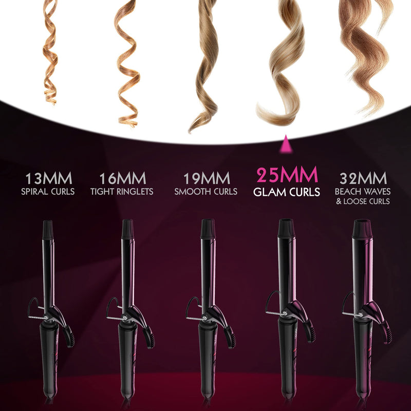 Wahl Curling Tong, Corded Hair Styler, 25mm Barrel for Glam Curls