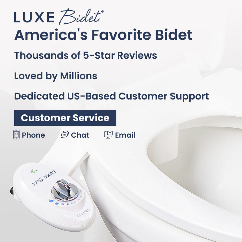 LUXE Bidet NEO 110 - Single Nozzle, Non-Electric Bidet Attachment for Toilet Seat, Adjustable Water Pressure, Rear Wash (White) White