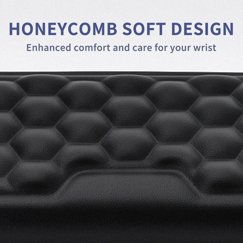 Wrist Rest for Keyboard and Mouse, Black | Computer Ergonomic Wrist Support Pad, Soft Memory Foam Arm Wrist Rest, 14.2 x 3.2 x 0.8 and 5.9 x 3.2 x 0.8 inches