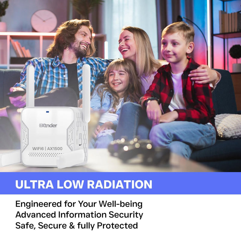 2025 AX1500 WiFi Extender Signal Booster Long Range, Covers 13,000 Sq.Ft & 100+ Devices, 1500Mbps Dual-Band 5.8GHz & 2.4GHz WiFi Extender with Ethernet Port, No Dead Zones & Lag, Secure WiFi Booster