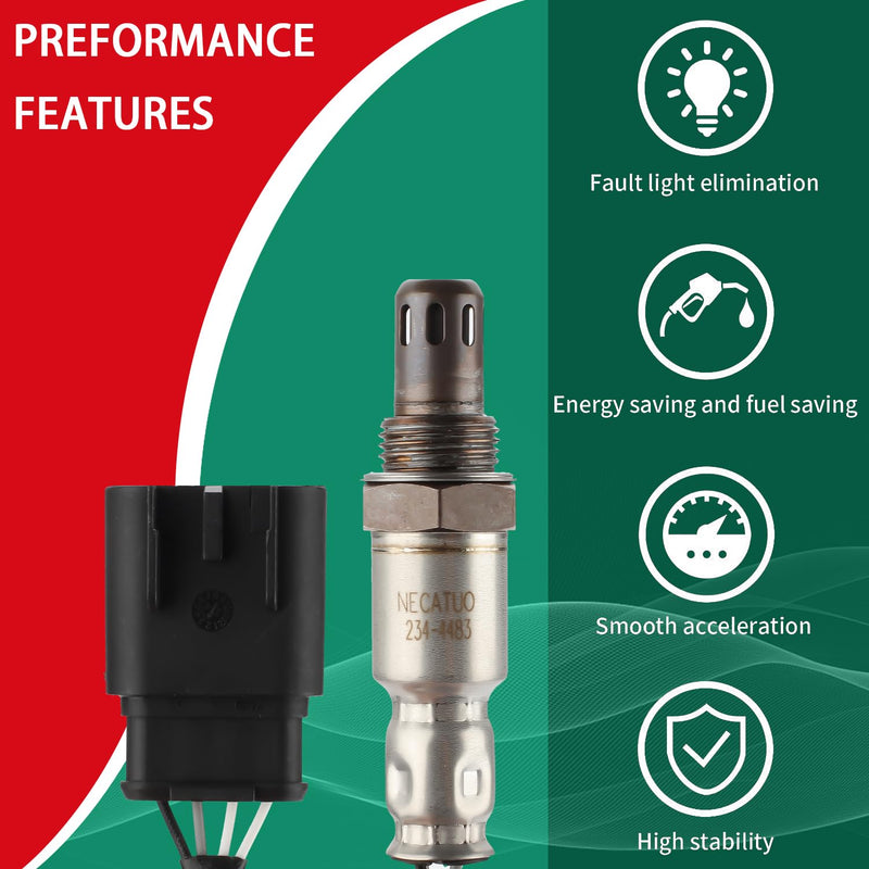 O2 Oxygen Sensor Heated Air Fuel Ratio Compatible with Fiat 500 2012-2019 Alfa Romeo Giulia 2017-2020 Stelvio 2018-2020 1.4L 2.0L Replace# 234-4483 1 PCS