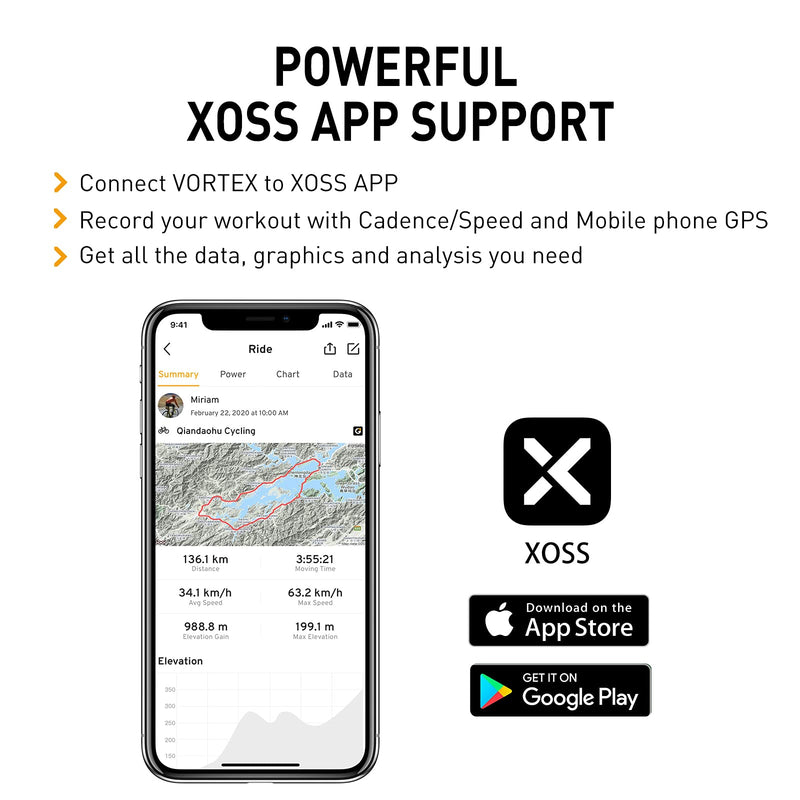 XOSS Vortex Cadence/Speed Sensor ANT+/Bluetooth 4.0, Outdoor/Indoor Wireless IPX7 Dual Modes Bike Computer RPM Sensor for Road Bike/Spinning Bike/MTB twovortex