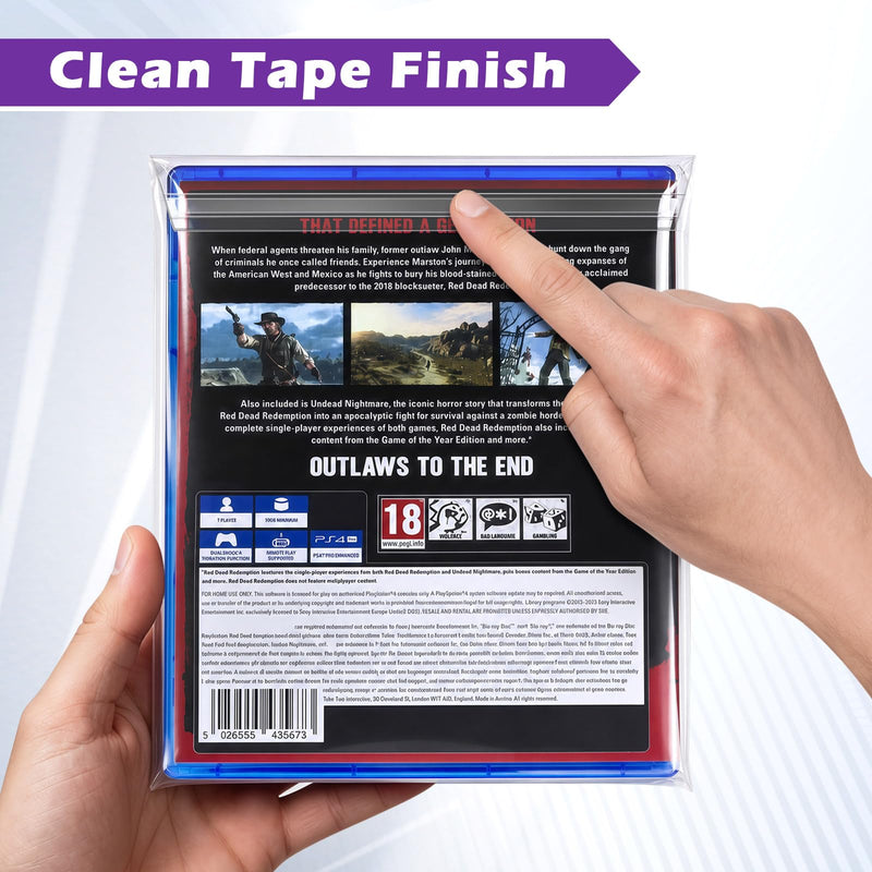 Blu Ray Video Sleeves, Video Game Protect Sleeves for PS4/PS5 DVD and Blu Ray Case Storage Bags, Media Protector Bags - 50 Pack
