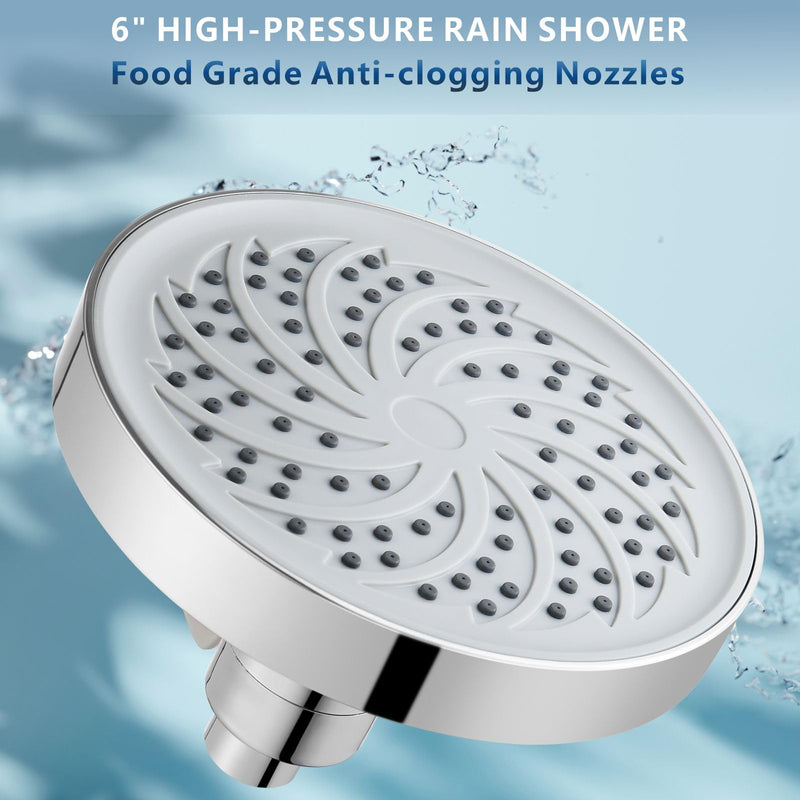 Rain Shower Head with Handheld, High Pressure Rainfall Showerhead and 3 Settings Hand held Spray Combo with Detachable Hose (Chrome) Chrome