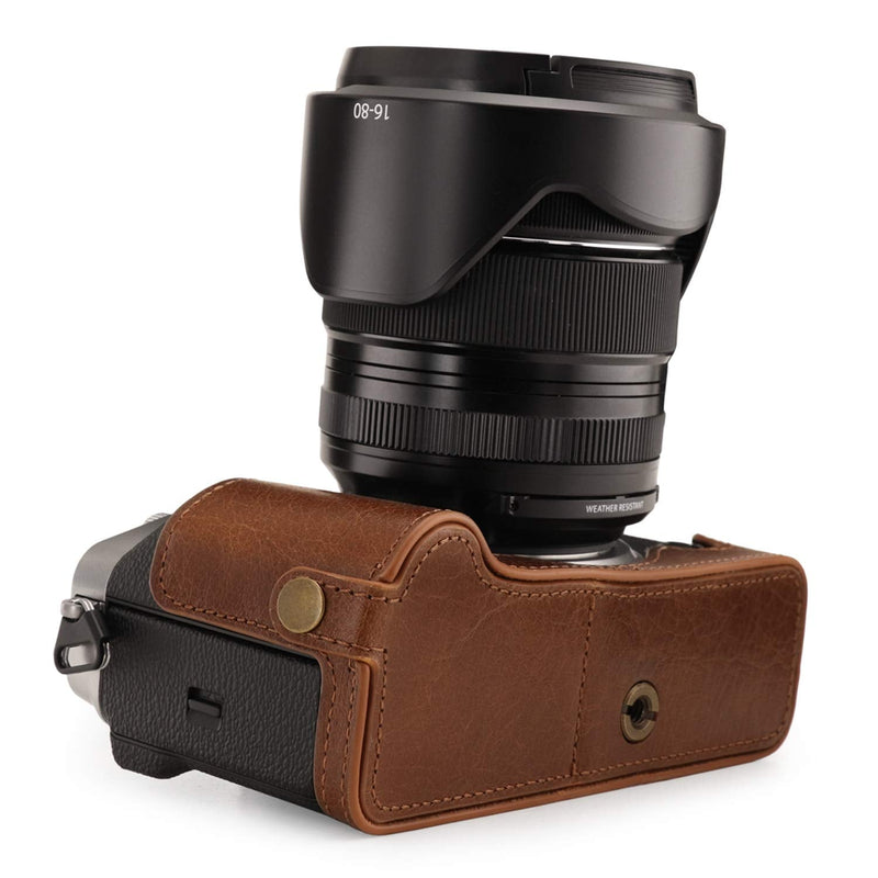 MegaGear MG1924 Ever Ready Genuine Leather Camera Half Case Compatible with Fujifilm X-T4 - Brown
