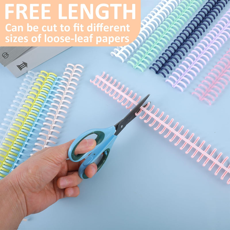 Binding Spines, 10Pcs Plastic Binding Combs Binding Machine 30 Hole Click Binding Ring Spiral Book Binder Coils for Student Teacher Business Document File Making Office and School Use