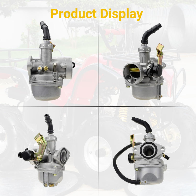 HIAORS PZ19 19mm Carburetor Carb with Cable Choke Compatible with Taotao Coolster 110cc 125cc Apollo Sunl NST Coolsport Lifan Baja ATV Quad 4 Wheeler CRF50 DB14 DB27 4-Stroke Pit Dirt Bike Parts