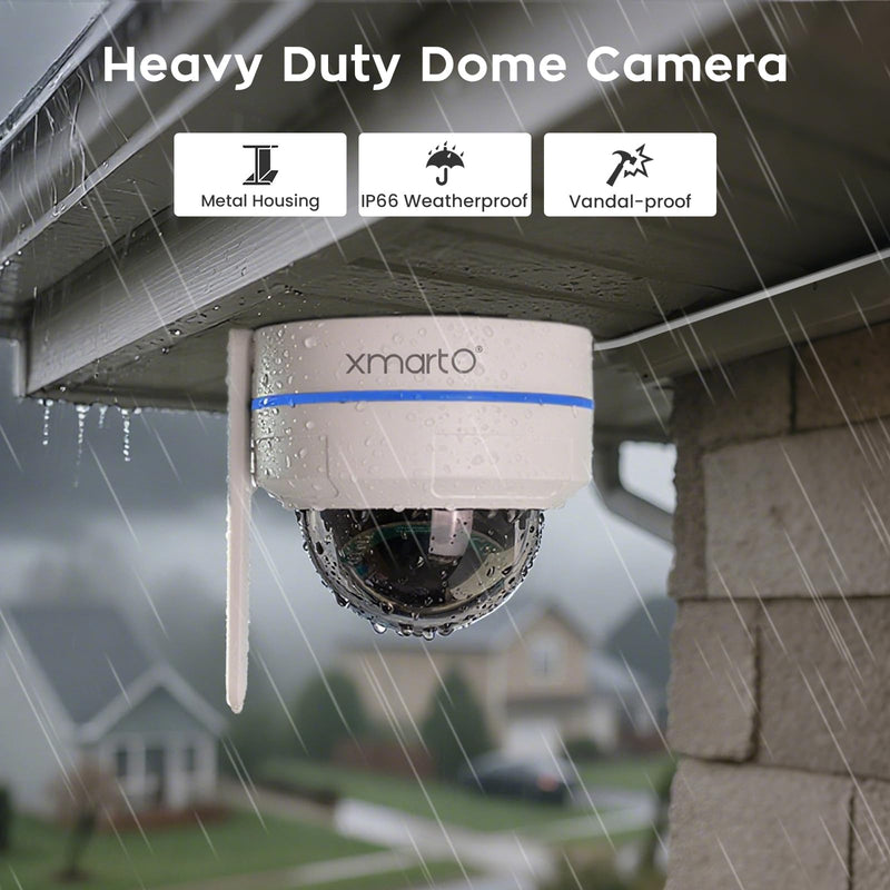 xmartO [AI Tracking Dome CAM 2K HD Metal Dome PTZ Wireless Security Camera with Automatic Tracking, 2-Way Audio and Night Vision (Standalone WiFi Camera, Works with WiFi Router Only) SINGLE