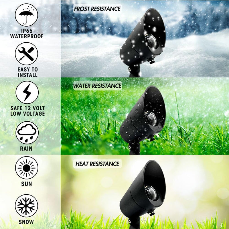 LED Spot Lights Outdoor 7W LED Landscape Light 115 - Solid Aluminum Metal Wall Light Security Lighting LED Yard Lights for Bright Long Lasting Home Garden Patio Pool Area Lighting with MR16 Bulb