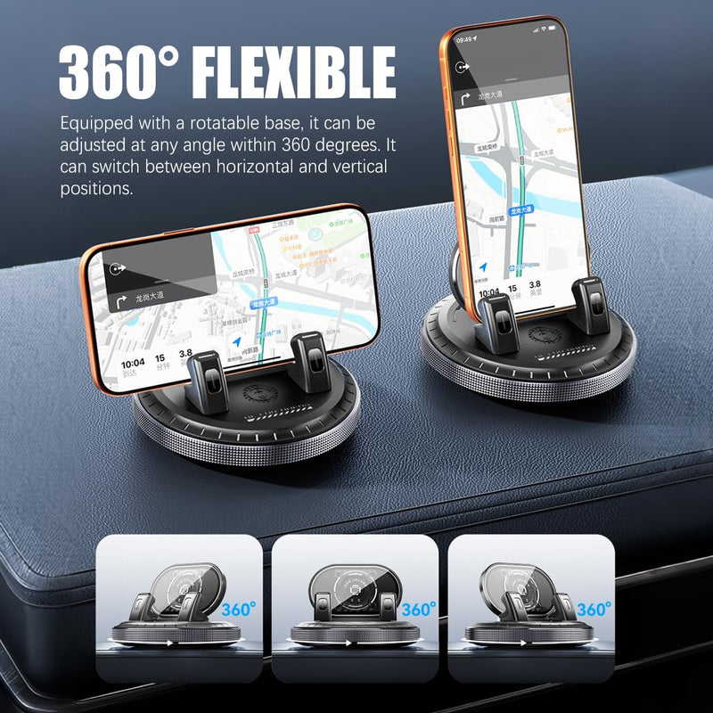360 Degree Rotation Car Dashboard Phone Mount | Car Dashboard Phone Holder for Fixing Phones Horizontal & Vertical,Anti-Slip Car Navigation Mount Easy Installation