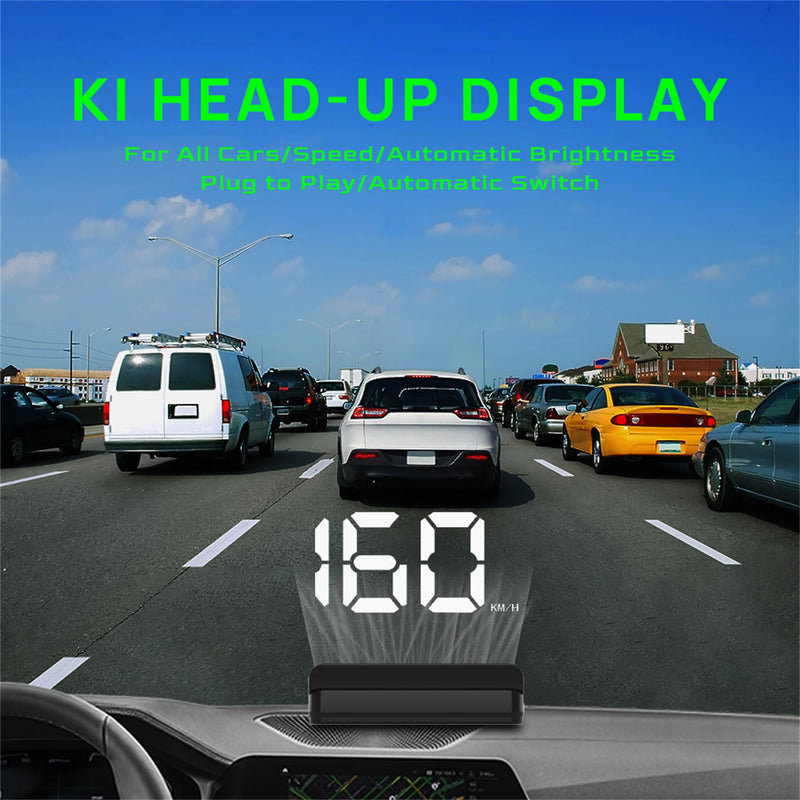 Heads up Display for Cars,Car HUD,Head up Display for Car,Digital GPS HUD Speedometer,USB Cable Plug and Play,Automatic Brightness Adjustment,Large Font Display (K1-White) K1-White