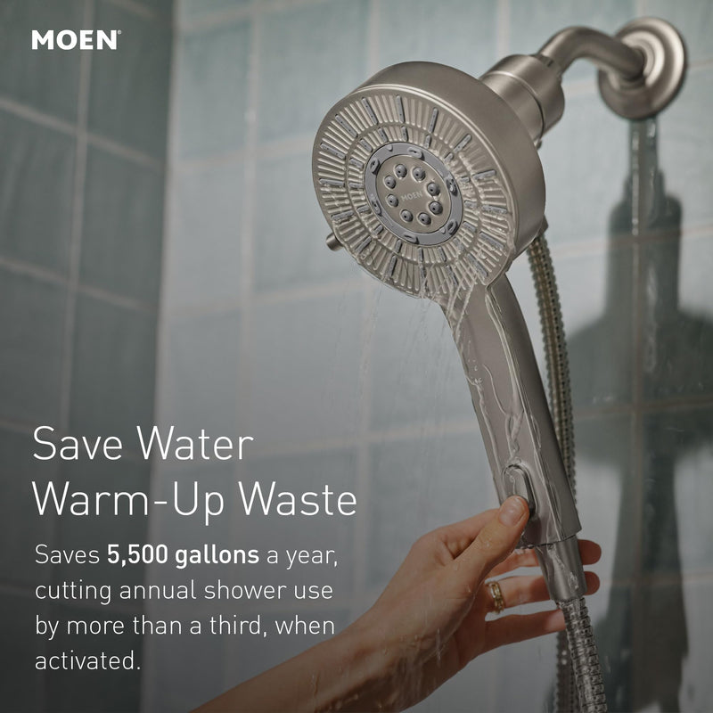 Moen Chrome Handheld That Saves Hot Water with Eco-Performance and Magnetic Docking System, 230H2EP