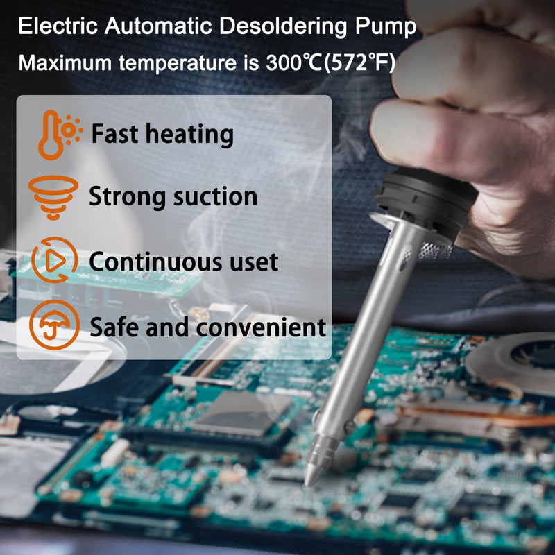 Electric Solder Sucker Vacuum,Automatic Desoldering Pump,Black Desoldering Tool For One-Handed Use And Reliable Suction,Designed for extended use Tin Removal Work Ac110v 30w Desoldering Gun Black