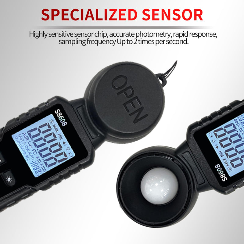Digital Illuminance Meter Light Meter 20Lux to 200,000Lux Meter/18,500FC,Luxmeter for Photography Grow Plants Led Photometer Lighting Intensity Brightness Measurement