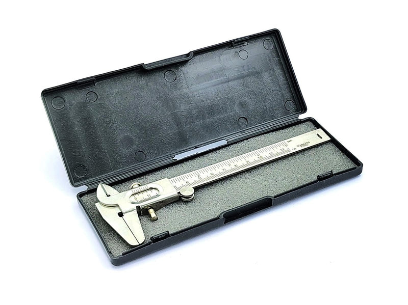 Non Digital Vernier Caliper Metric -Imperial Measuring System Tools for Inside, Outside, Depth & Step Measurements (Stainless Steel Body) (STAINLESS STEEL BODY)