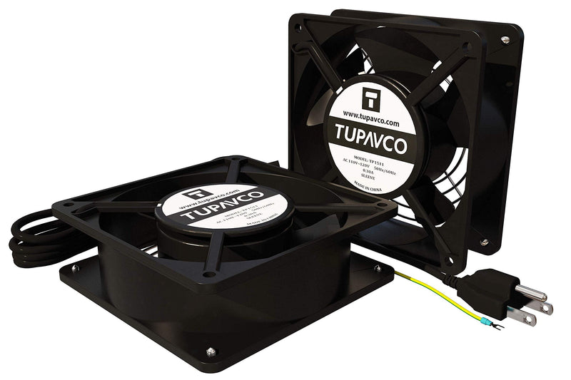 Network Cabinet Fan (2pc Kit) Pair of 120mm 4in Fans 110V AC -Tupavco TP1511