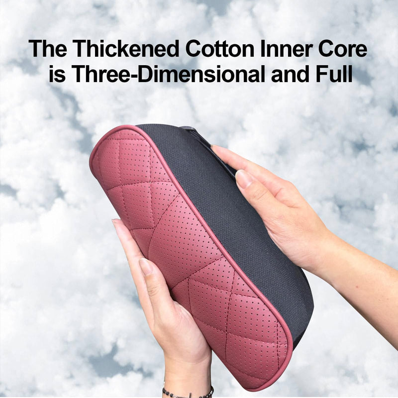 2 Packs Car Neck Pillow for BMW X3 X5 X1 X2 X4 X6 X7 1 2 3 4 5 6 7 Series Car Soft PU Leather Headrest and 100% Memory Foam Car Seat Pillow Head Neck RestCushion Accessories (Red) Red