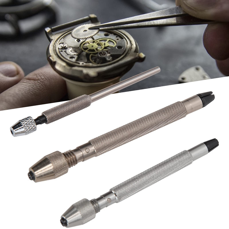 Watch Repair Tool, 3pcs Pin Vise Hand Drill Set Watches Hand Pin Vises Metal Hands Drill Watch Repairing Tool Accessory for Watchmakers Drilling Tool Model Making Precision Pin