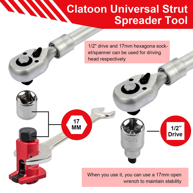Strut Spreader Tool, Universal Steering Suspension Strut Knuckle Spreader Tool 5-11 mm, Suspension Strut Spreader Socket Tools for Au-di/V-W/B-M-W/Fo-rd/Mi-ni