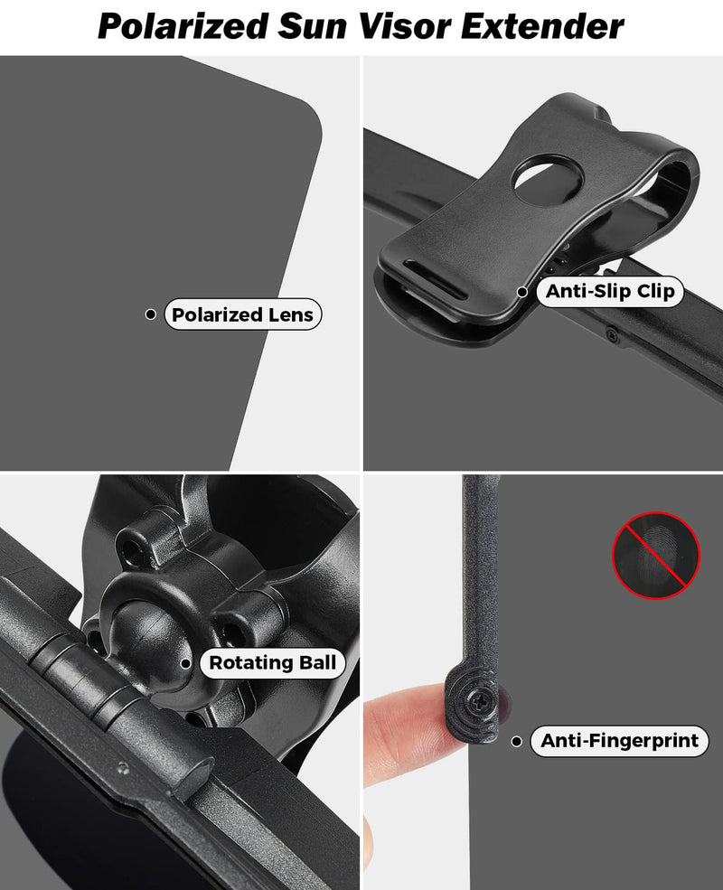 JOYTUTUS Sun Visor for Car, Universal Anti-Glare Polarized Sun Visor Extender Easy to Install, UV400 Car Visor Extension Protect from Glare/UV Ray/Stray Light, Safe Driving for Car Small 1 PACK