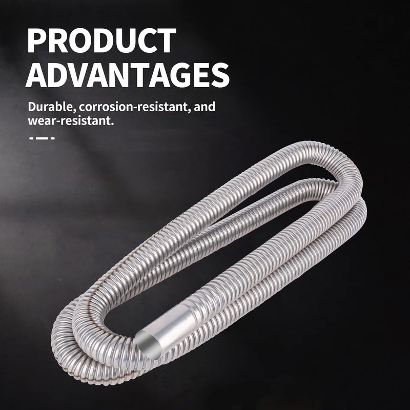 Stainless Steel Exhaust Hose, Fuel Tank Diesel Gas Vent Hose Length 78.7 Inches Flexible Exhaust Tubing Diesel Heater Exhaust Pipe, 2.5cm/ 1 In Inner Diameter Air Heater Exhaust Pipe 78.7in/200cm(1PCS)